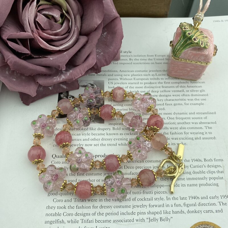 Darmowa wysyłka naszyjnik z paciorki szklane wykonane ręcznie wyszywane koralikami w stylu Vintage dla kobiet prezent prezent dla dziewczynki biżuteria Choker hurtowa