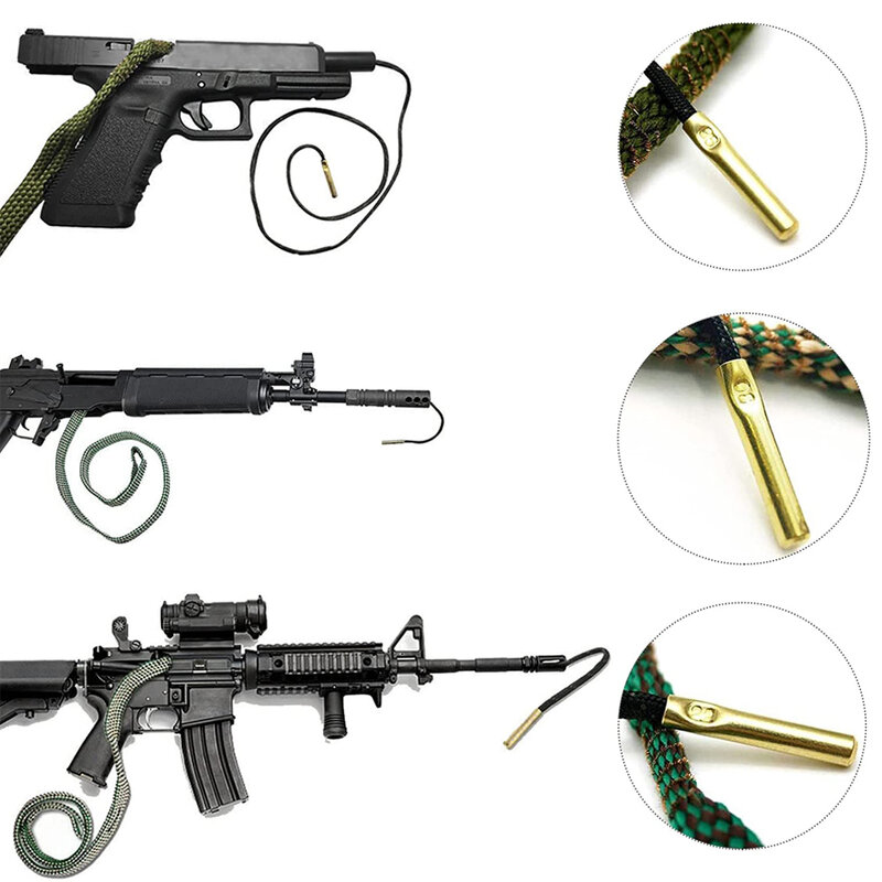 Cuerda limpiadora de Calibre para pistola de caza, 22 Cal.223 Cal.38 Cal y 5,56mm, 7,62mm, 12GA, Kit de cepillo de limpieza de Rifle, herramienta, barril de Rifle, cuerda de Calibre