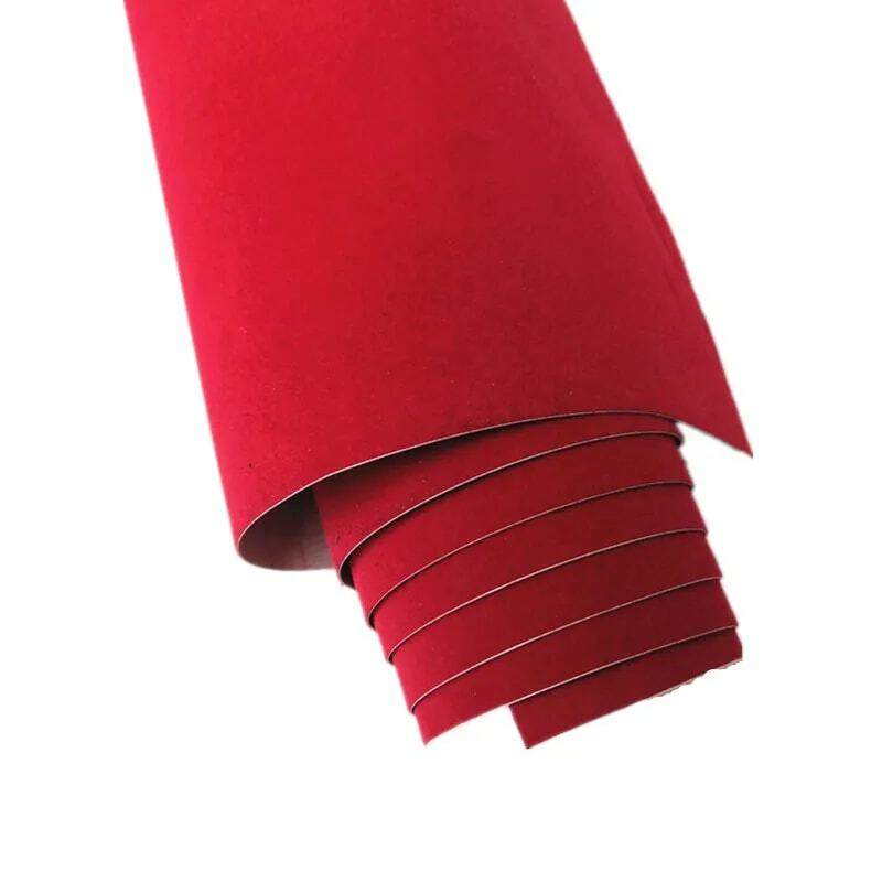 50*200cm Premium Qualität Samt Wildleder Stoff Vinyl Auto Wrap Aufkleber Schwarz Red Self Adhesive Samt tuch Film für Auto Styling