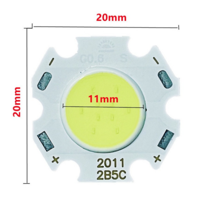 UooKzz-Chip de fuente de luz LED COB, superpotente, lateral, 3W, 5W, 7W, 10W, 11mm, 20mm