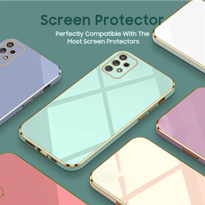 Plating Square Phone Case For Samsung Galaxy M62 M52 M51 M31 M21 M30S M53 M33 M23 5G M11 M12 A73 A53 A33 A23 A13 A04 Soft Cover