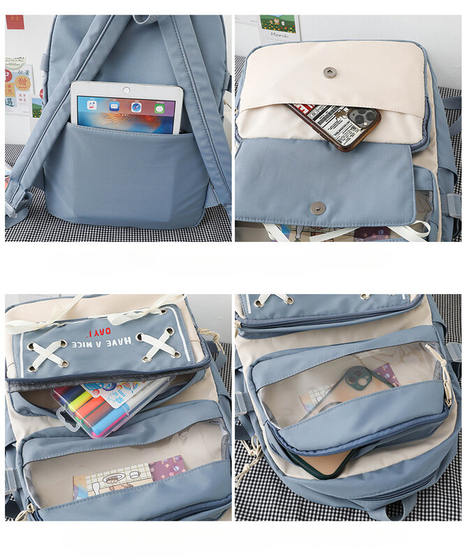Школьный рюкзак в Корейском стиле для девочек, милый нейлоновый дорожный рюкзак, женские милые сумки, модный рюкзак