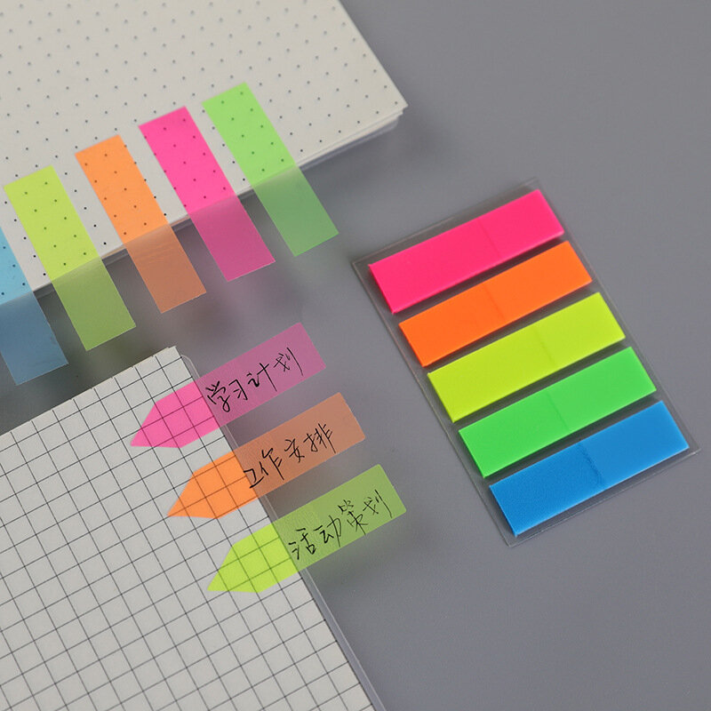 Fluoreszenz farbe Memo Pad Self Adhesive Sticky Notes Lesezeichen Schule Aufkleber büro Liefert Memo Punkt Markierung Fahnen