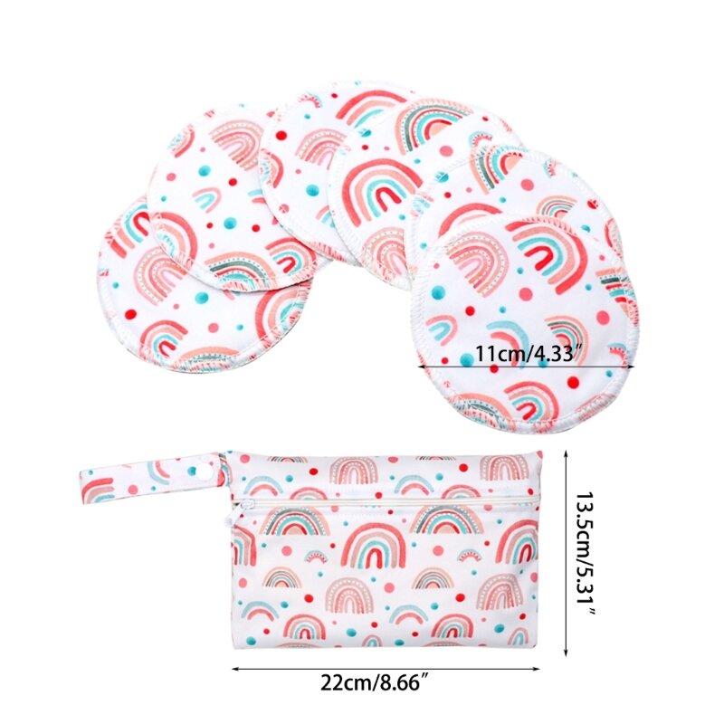 Reusable Nursing Pad Set with Portable Diaper Storage Bag Case for Breastfeeding