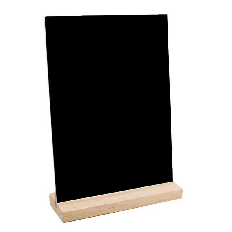 กระดานดำป้ายมินิเดสเพลย์ป้ายข้อความกระดานดำขาตั้งขนาดเล็กฐานไม้สำหรับตกแต่ง