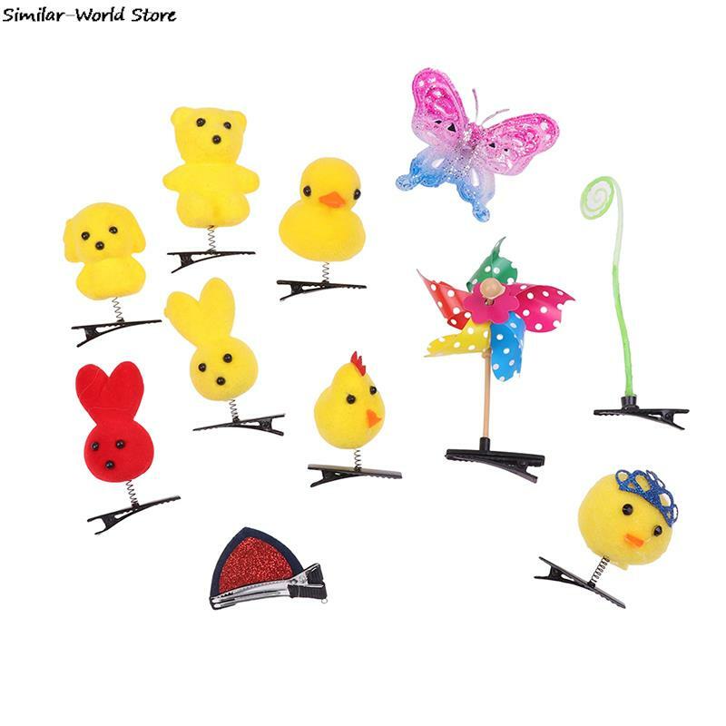 Horquilla de pato amarillo pequeño, accesorios para el cabello de primavera, tocado, regalo para niños, decoración divertida de Navidad