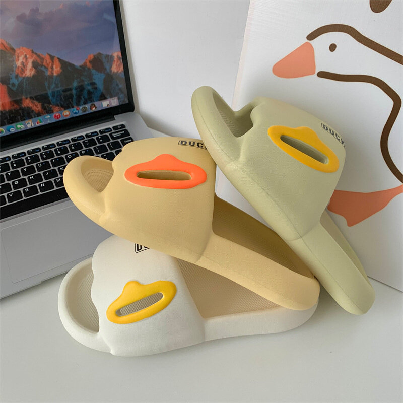 Cute Duck Slippers Female Summer Home Indoor Anti Slip Home Soft Sole Thick Sole Sandals Student Home EVA Slipper