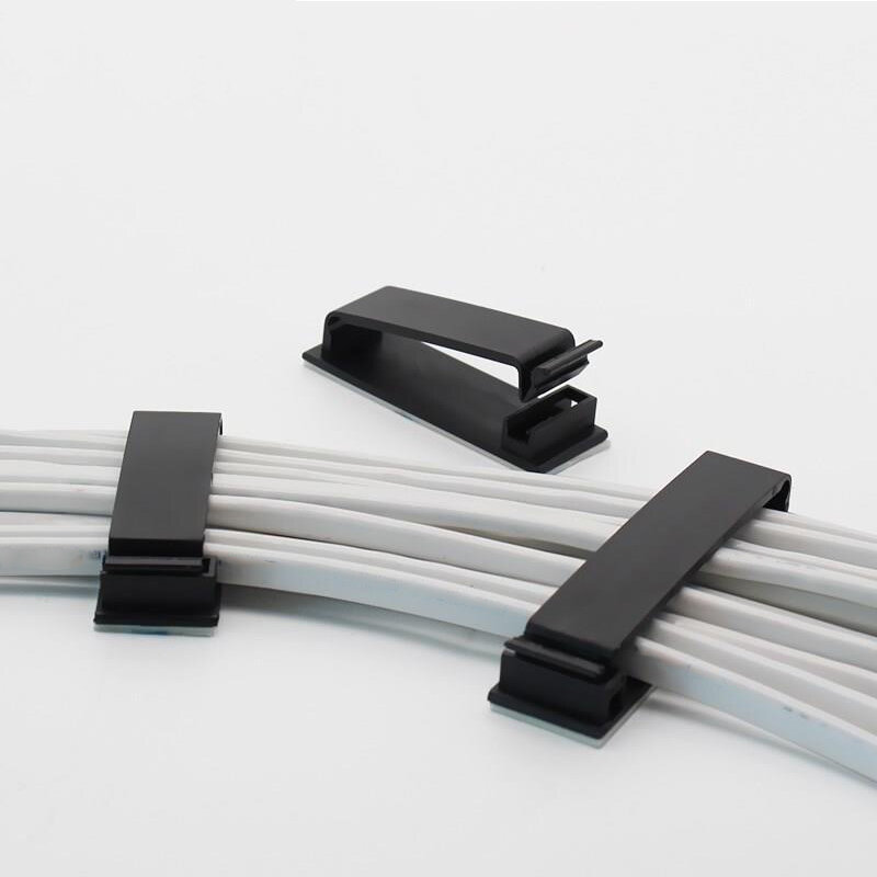Abrazadera de amarre de cables de 1-20 piezas, organizador de Clips de Cable, autoadhesivo, gestión de datos, enrollador de cables USB