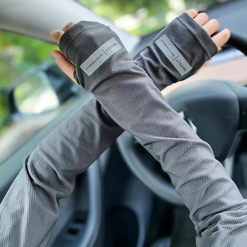 ปลอกแขนป้องกันรังสียูวีสำหรับผู้ชายผู้หญิง, ปลอกแขนหน้ากากปิดหน้าผ้าไอซ์ป้องกันแสงแดดสำหรับกีฬาขับรถฤดูร้อน