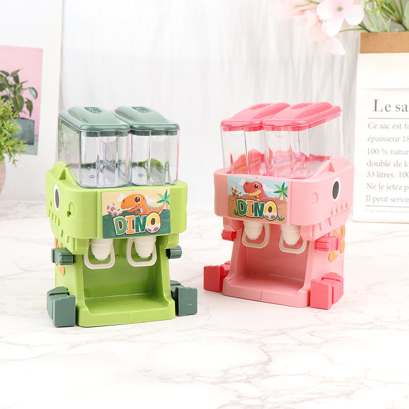 Cartoon Dinosaur Water Dispenser Toy, Cute Suco Leite Bebendo Fountain, Simulação Cozinha Toy Drink Machine para crianças