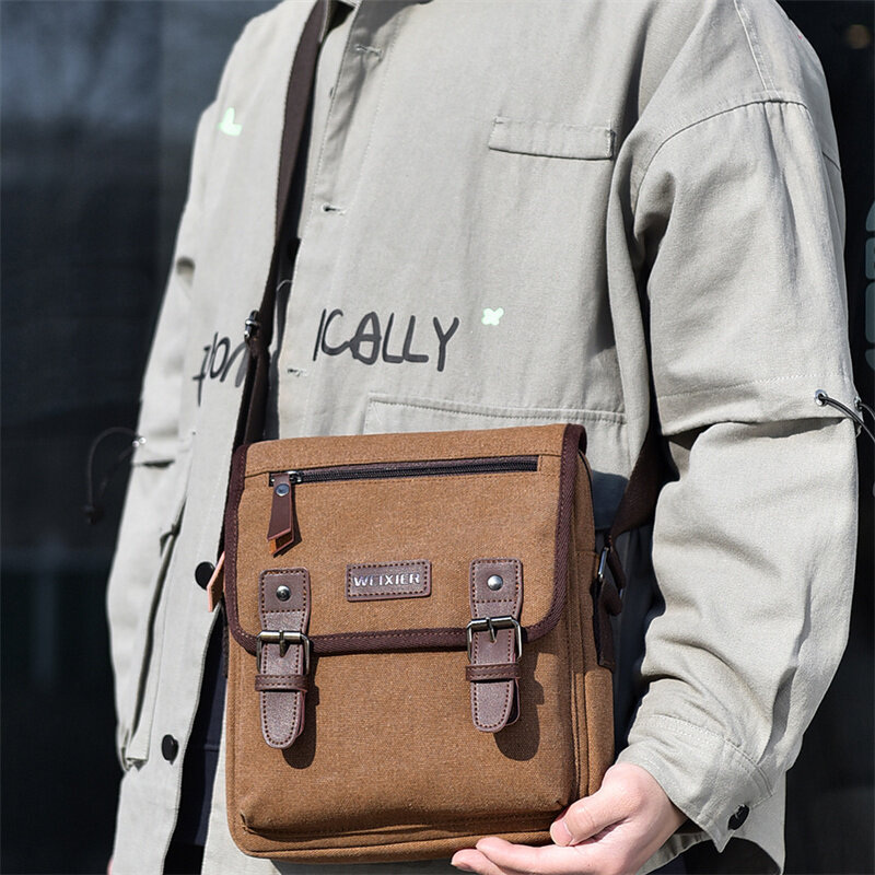 Сумки-мессенджеры в стиле ретро для мужчин, винтажные холщовые сумочки для отдыха, работы, путешествий, деловые мужские портфели через плечо