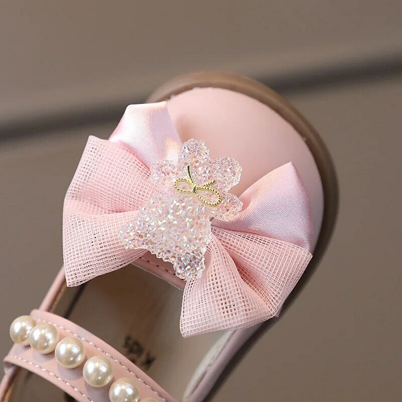 Sapato de princesa de couro macio, Sapato bonito para bebê e criança, Sapatos Mary Jane, Novo, 2023