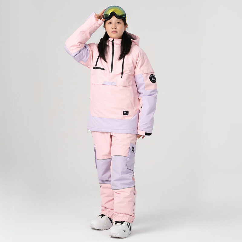 Traje de esquí de invierno para mujer y hombre, uniforme de competición cálido y transpirable, bloque de viento y nieve,-30 ℃