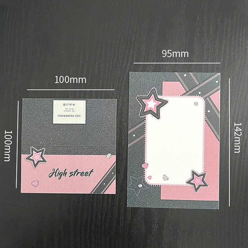 10Pcs Y2K Star Denim Paper Card Back Hard Paper Sleeves photowcards confezione protettiva regalo materiale fai da te forniture artistiche