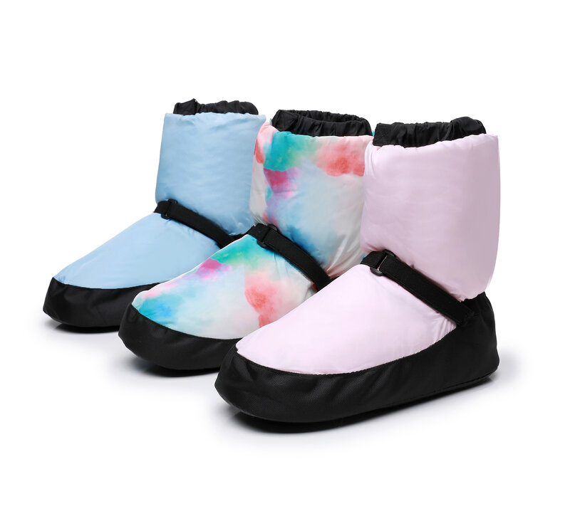 รองเท้าเต้นบัลเลต์ sepatu BOOT pendek คอตตอนสำหรับผู้ใหญ่พื้นหนาสำหรับฤดูใบไม้ร่วงและฤดูหนาวรองเท้าฝึกของผู้หญิงพื้นนุ่มทำจากผ้าฝ้าย