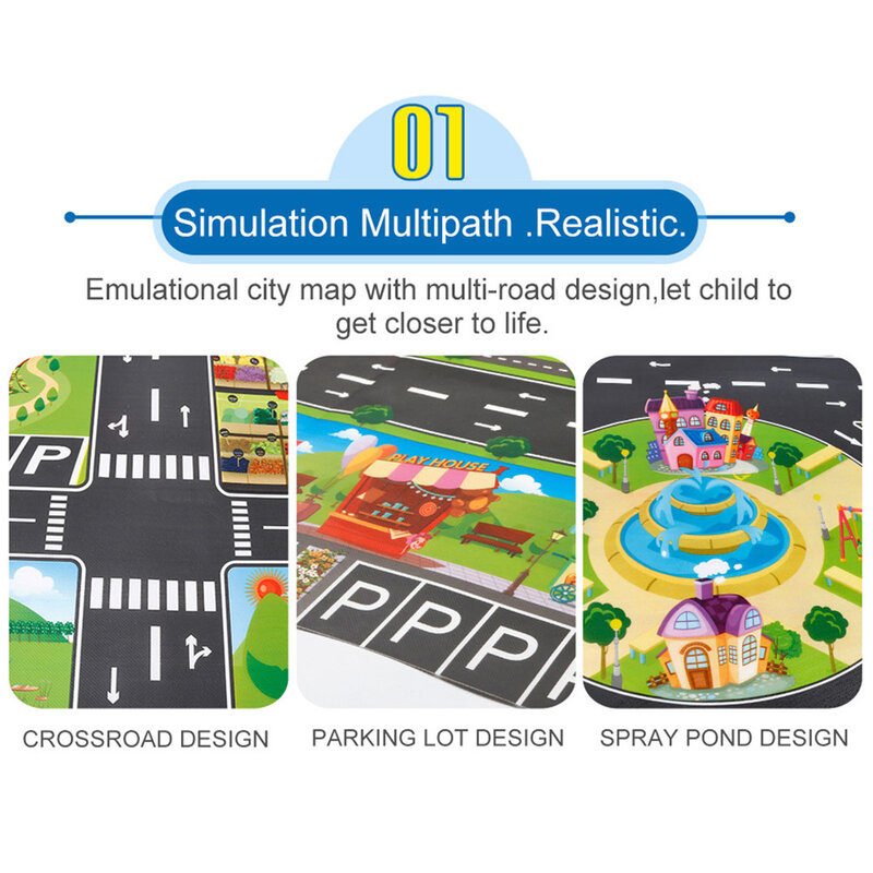Tapete de actividades para niños, juguete de simulación de vida urbana, tráfico en carretera, Para edades de 3 a 12 años