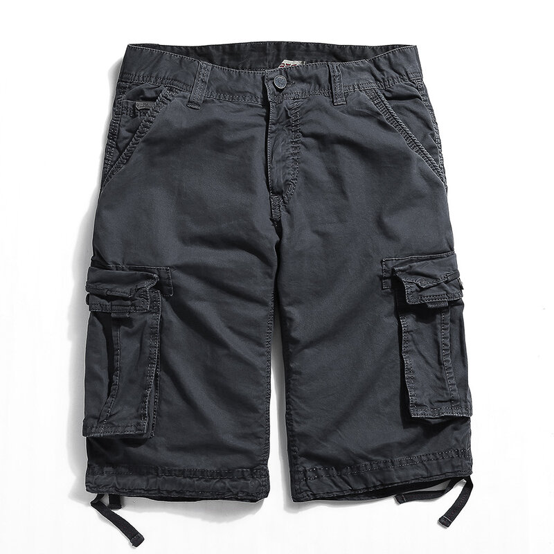 Summer Men's Cargo Shorts Oversized Multi-Pocket Shorts Pure Cotton Streetwear Casual Shorts Men Clothing Beach Shorts T0F3229