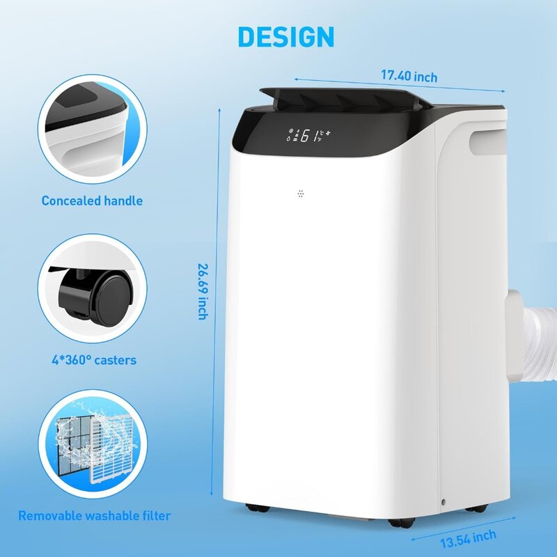 12,000 BTU tragbare Klimaanlage kühlt bis zu Quadratfuß, 3-in-1 energie effiziente tragbare Wechselstrom einheit mit Fernbedienung