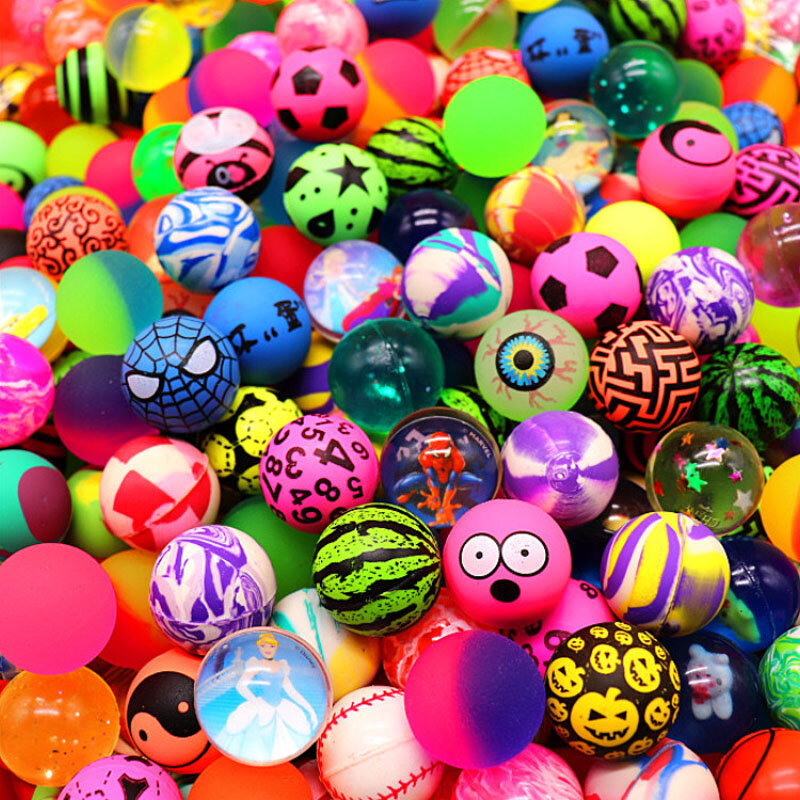Balle élastique en caoutchouc pour enfants, jouets amusants d'intérieur et d'extérieur, boule élastique, boule de saut, boule solide en caoutchouc, 10 pièces, 20 pièces