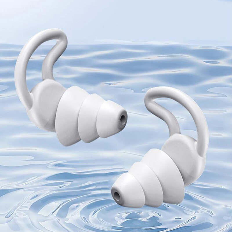 Penyumbat telinga silikon baru isolasi suara untuk siswa lembut antikebisingan penyumbat telinga berenang tahan air pengurang kebisingan