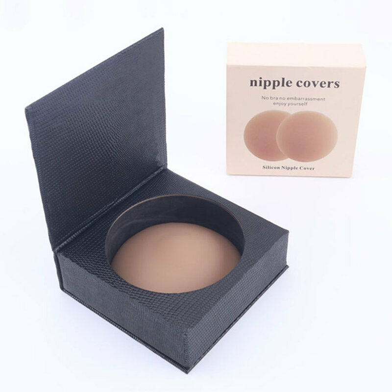 Nippies-cubierta de pezón de silicona adhesiva para mujer, pezones pastosos reutilizables, con caja de viaje