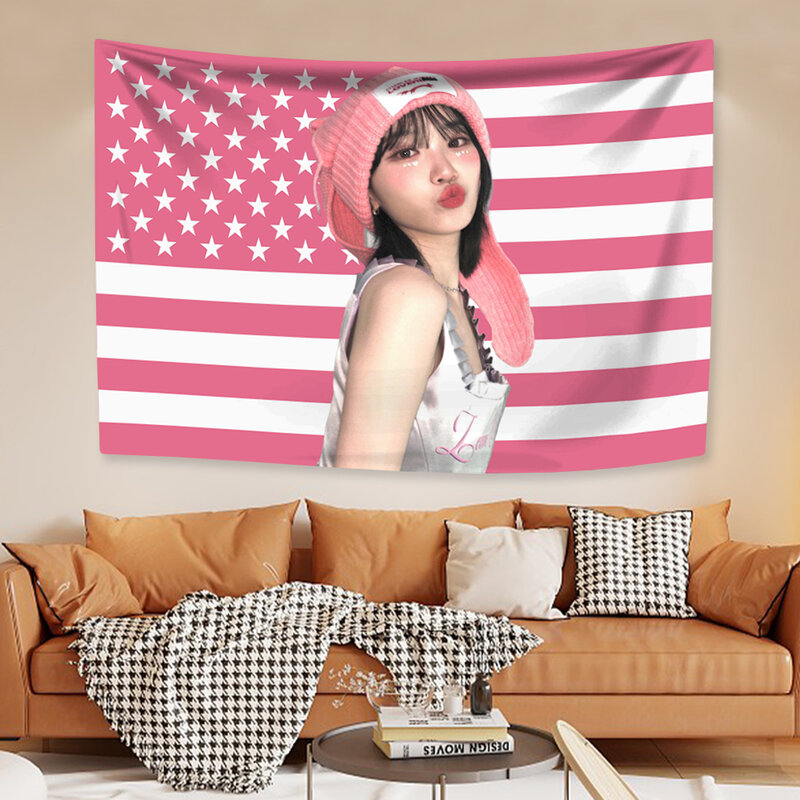 Chaewons-tapiz de bandera americana para decoración del hogar, grupo de chicas Kpop, Idol, colgante de pared, dormitorio, fondo, cartel de concierto