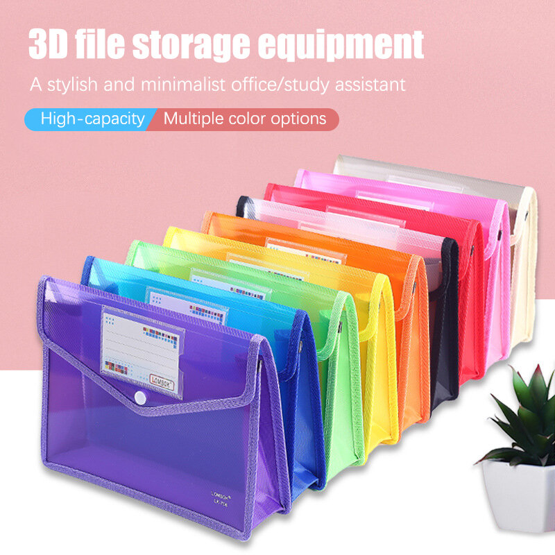 A4 File Folder Stationery Storage Folder Waterproof File Organizer Folders PP Bag Portfolio Paper Storage Office Organizers