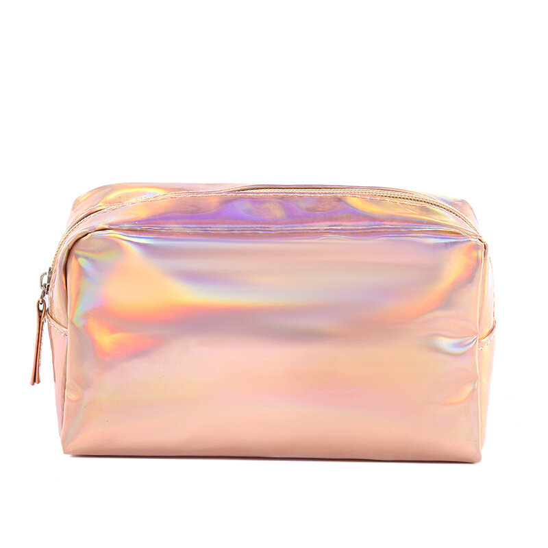 Персонализированная новая однотонная сумка для макияжа с лазерным рисунком, в стиле Ins, портативная дорожная сумка для хранения и украшения, сумка для макияжа, мероприятия, подарка