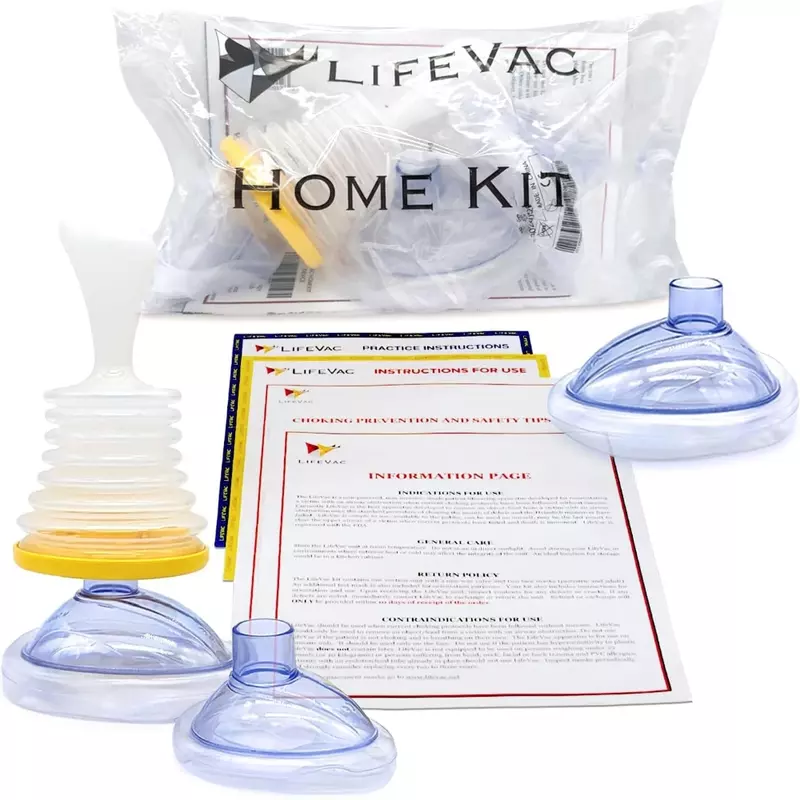 LifeVac Kit pertolongan pertama asli keluarga, perangkat darurat pelatih napas perangkat penyelamatan Anti tersedak, Kit rumah untuk dewasa & anak-anak