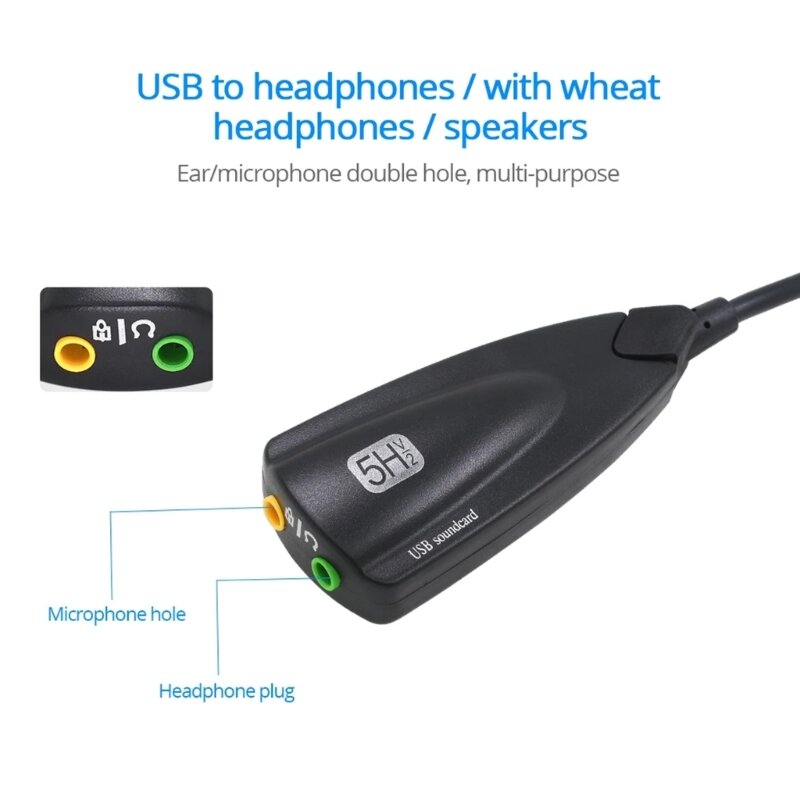 USB External Sound Card for Gaming Headset Earphone Laptop No Driver Required Dropship
