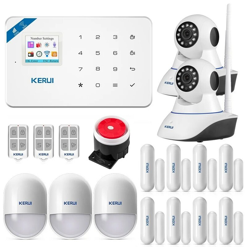 WIFI GSM Burglar Security security System IP Camera APP Control Home PIR Motion detector Door Sensor  Detector 