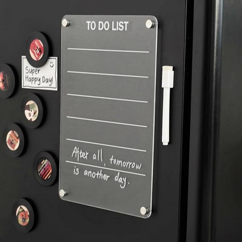 Магнитная доска для холодильника, магнитная доска для холодильника, прозрачная доска для сухого стирания, семейство принадлежностей, список для организации кухни