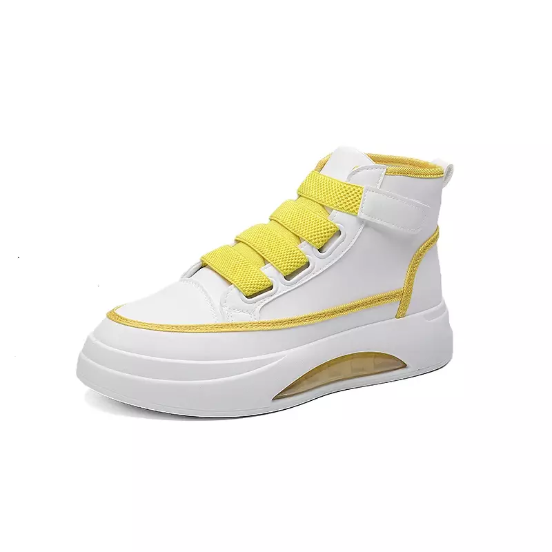 Sepatu High Top pria, sneaker Platform kasual warna campuran, sepatu bot Ankle jalan 2024