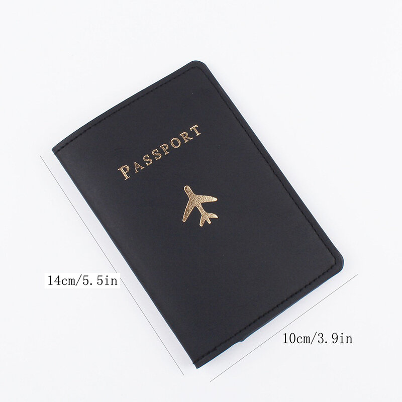 Funda de pasaporte con estampado en caliente para pareja, soporte para pasaporte de viaje en avión