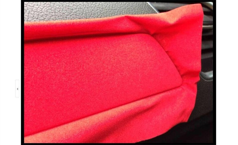 Velvet Camurça Tecido Vinil Car Wrap Sticker, Filme de pano de veludo auto-adesivo para carro Styling, preto e vermelho, qualidade Premium, 50*200cm