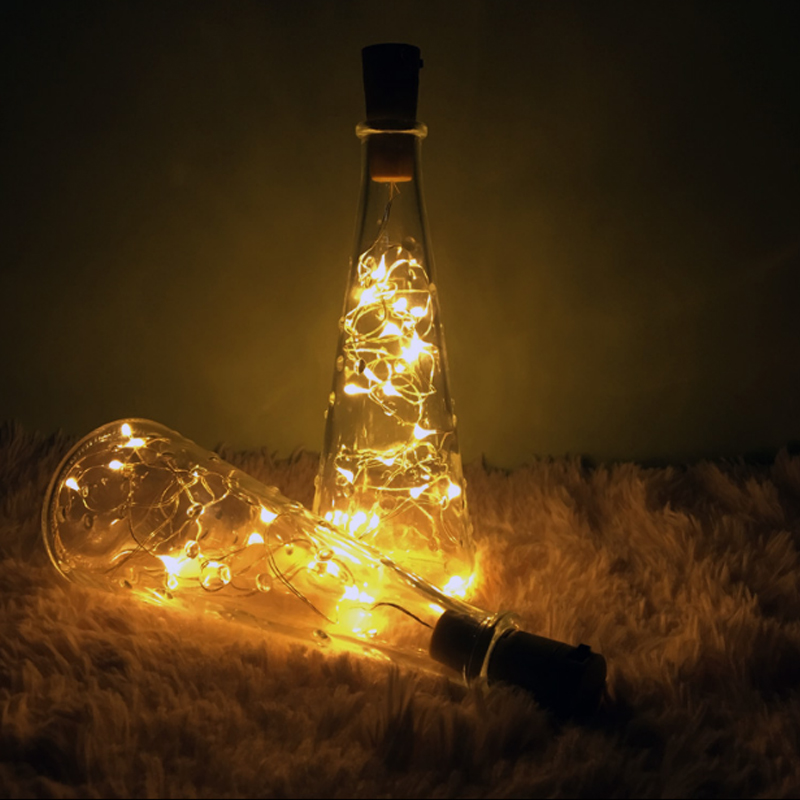 1/2/3m LED Wine Bottle Lights Solar Cork Wine Bottle Stopper Copper Wire String Fairy Lamps For Indoor Outdoor Party Decoration