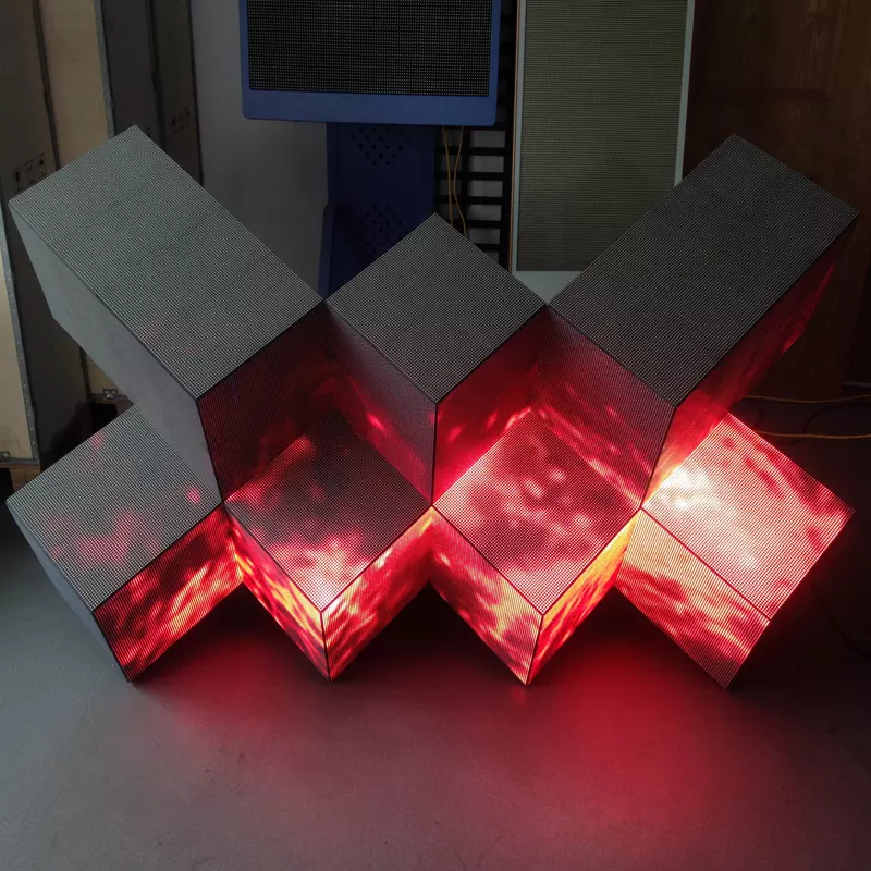Custom Made P5 Indoor Semi-Outdoor 3D Cube Display Screen LED Bar Display P5 Highlight LED Special-Shaped Full-Color Screen