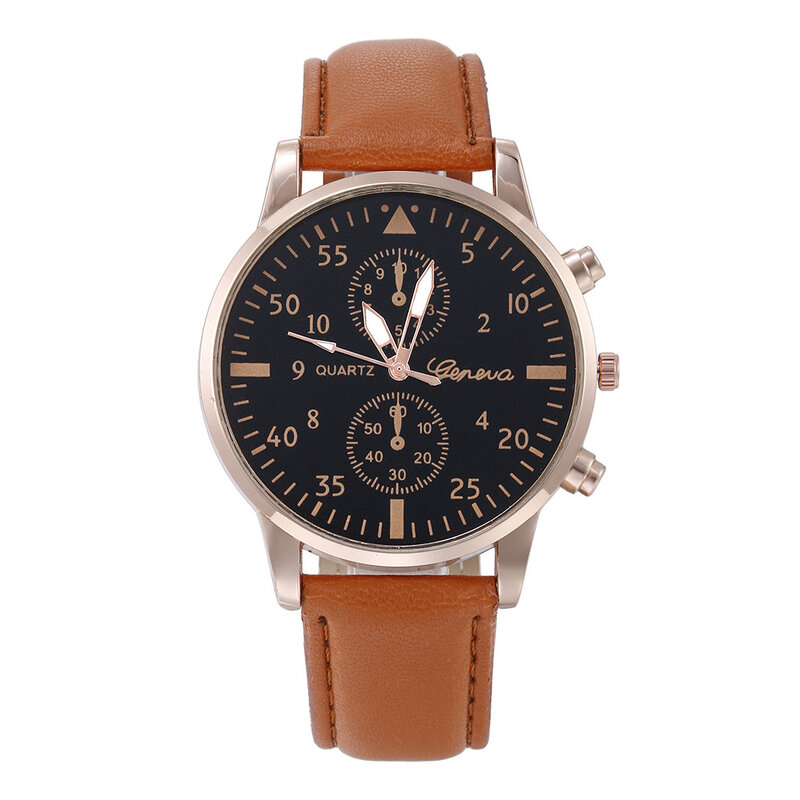 Relógio de pulso quartzo para homens e mulheres, relógio de pulso com pulseira de couro da moda, de luxo, elegante, 2021
