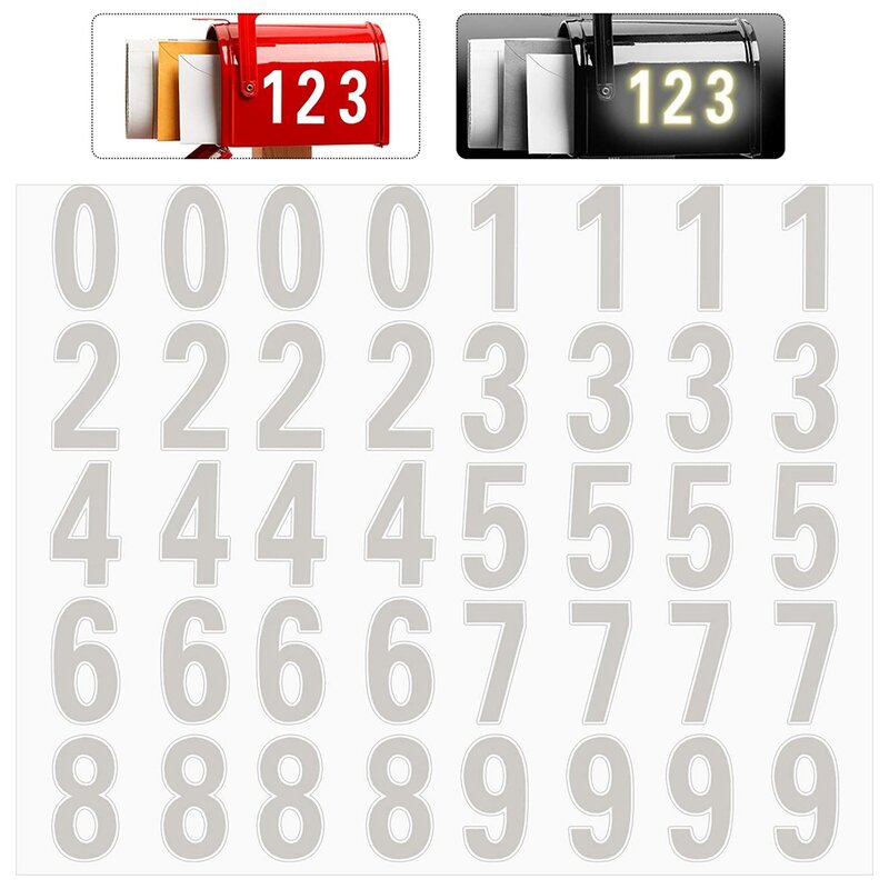0-9 Waterdichte Reflecterende Decoratie Scrapbooking Benodigdheden Mailbox Decal Adres Nummers Nummer Sticker Mailbox Sticker