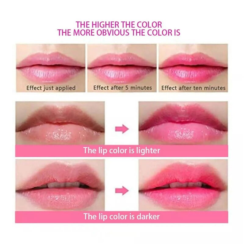 Dry Flower Lip Balm Jelly Transparent Temperature Change Plant Color Change Waterproof Long-lasting Color Lipstick