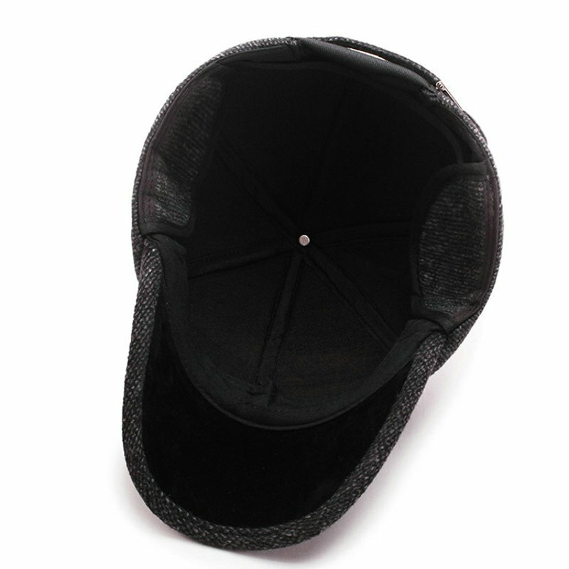 جديد قبعة بيسبول الصوف محبوك الشتاء غطاء للأذن قبعة بيسبول الرجال رشاقته القبعات الدافئة مع Earflaps الرياضة قبعات للغولف Snapback