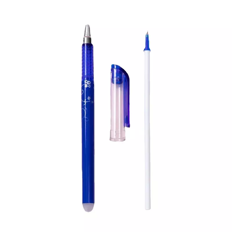 ปากกาเจลลบได้0.5มม. สีน้ำเงิน/ดำหมึกเติมสำหรับอุปกรณ์ในโรงเรียนเครื่องเขียนสำหรับสอบ