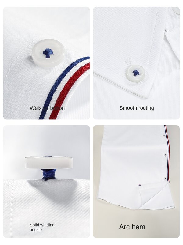 Smart Five Desigual 남성용 캐주얼 셔츠, 흰색 반팔, 비즈니스 포멀, 남성 의류, 44, 45, 46, 여름