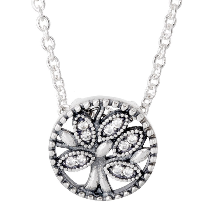 Original 925 Sterling Silber funkelnde Waben Sechseck Doppel Halo Collier Schmetterling Halskette für beliebte Perlen Charm Schmuck