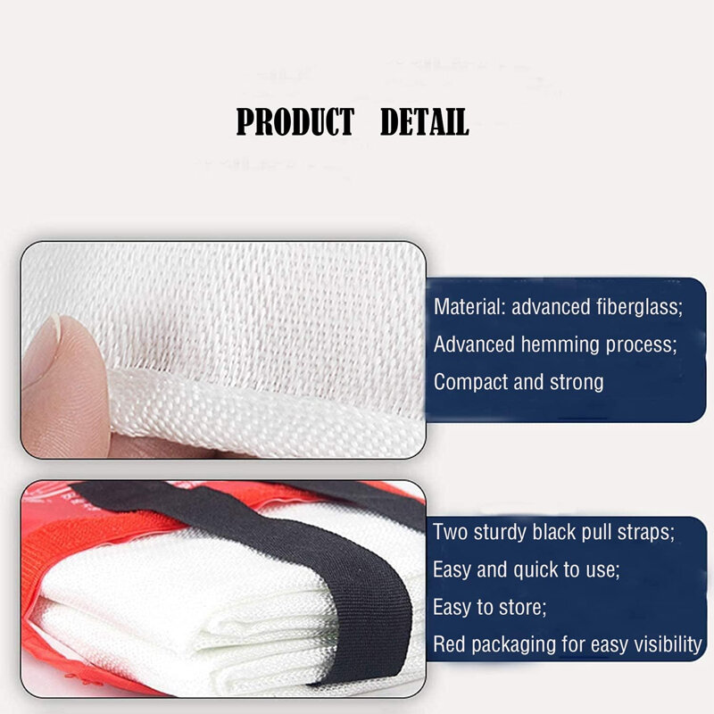 Fire Blanket 2M*2M Fighting Fire Extinguishers Tent Boat Emergency Blanket Survival Fire Shelter Safety Cover for Kitchen Safety