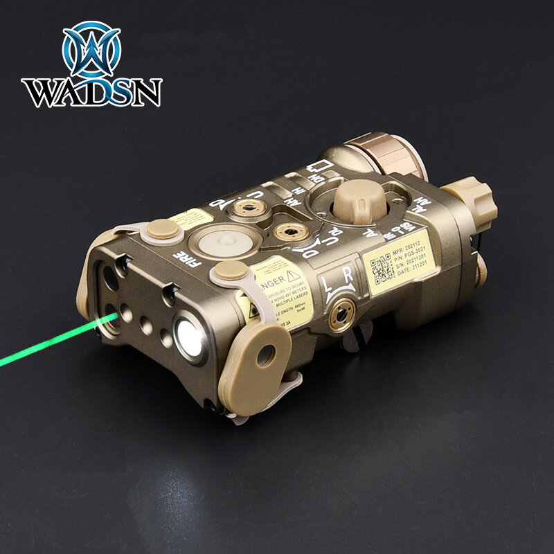 WADSN-L3-NGAL táctico de Metal Airsoft, luz LED estroboscópica de alta potencia, láser IR rojo/verde/Azul, 150lm, con puntería para arma AN/PEQ15