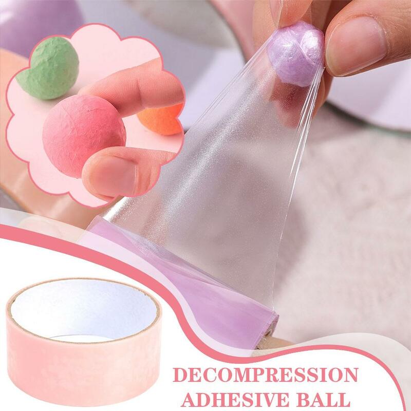 1pc Roll Adhesive Tapes Sticky Ball Tape Colorful Stress Relaxing Sticky DIY Ball Tape Toy For Relaxing Toy Rolling Craft G D7N0