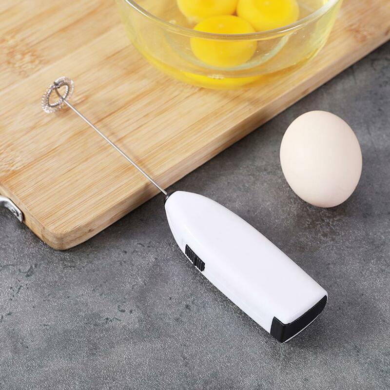 Batidor de huevos eléctrico de acero inoxidable, mezclador de leche, herramientas de cocina, blanco, 2 unidades