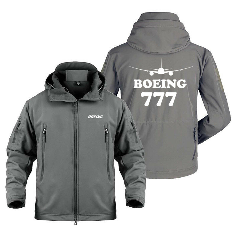 2022 wojskowy odkryty nowy z kapturem Boeing 77 płaszcz pilota kurtka mężczyzna taktyczna skóra rekina ciepłe wodoodporne kurtki SoftShell dla mężczyzn