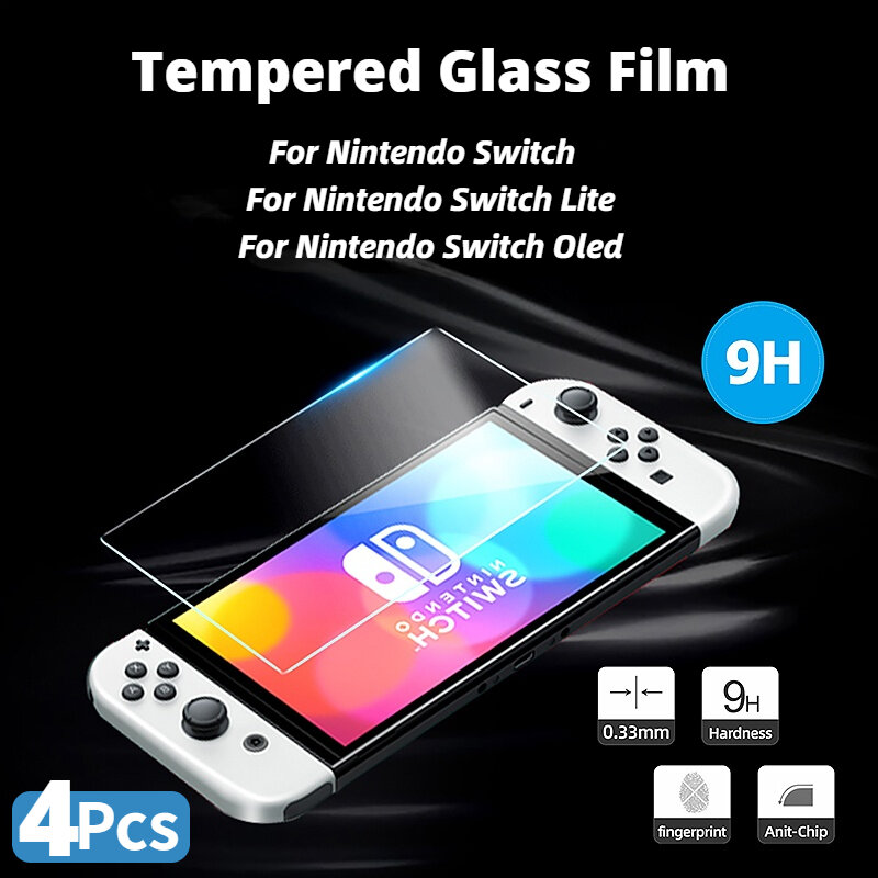 4Pack for Nintendo Switch NS Tempered Glass Screen Protector 9H Hardness Glass for Nintendos Switch Lite Nintend Screen Film